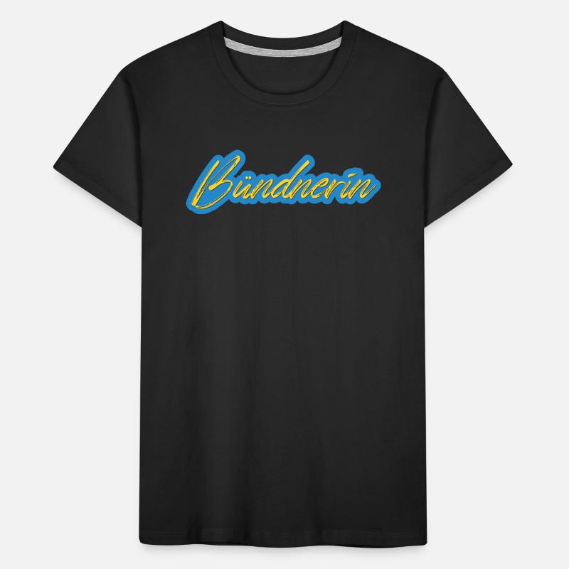Bündnerin Neon Script Kinder Premium Bio T-Shirt