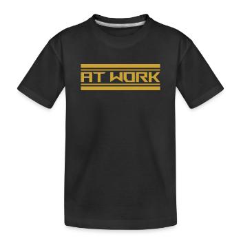 at work - Kids' Premium Organic T-Shirt - black - Front