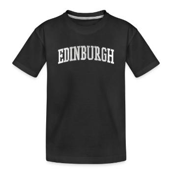 Edinburgh Varsity Bow Font - Kids' Premium Organic T-Shirt - black - Front