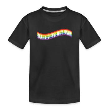 make love not war | Rainbow flag - Kids' Premium Organic T-Shirt - black - Front