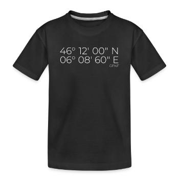 Koordinaten Genf - Kinder Premium Bio T-Shirt - Schwarz - Vorne