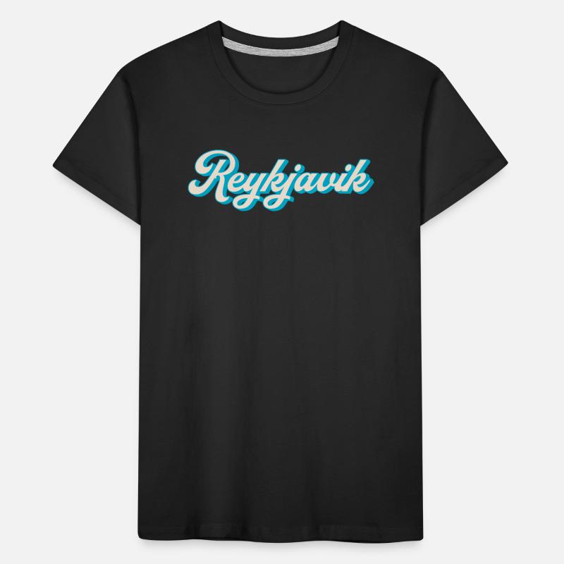 Reykjavik Neon Script Kids' Premium Organic T-Shirt