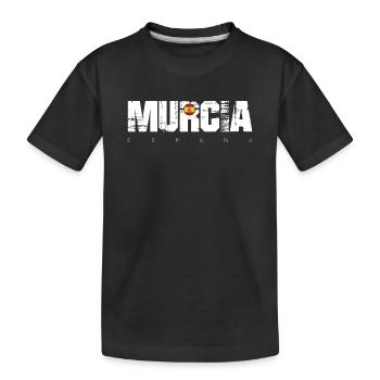 Murcia Spain Distressed Text - Kids' Premium Organic T-Shirt - black - Front