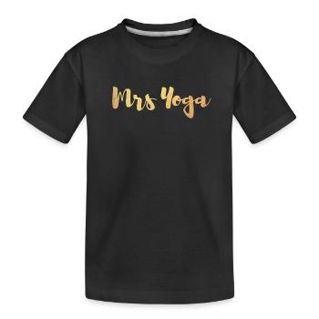Mme Mme Fan de Yoga Or Paire Exclusive d’Écriture Manuscrite - T-shirt bio Premium Enfant - noir - Devant