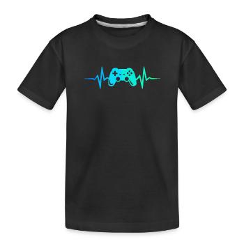 Gamer Heartbeat Manette de jeu Manette de jeu Gamer - T-shirt bio Premium Enfant - noir - Devant