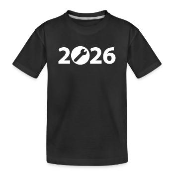 Bauherr 2026, Renovierung 2026, Handwerker 2026 - Kinder Premium Bio T-Shirt - Schwarz - Vorne