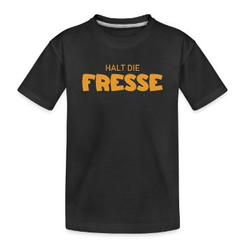 Halt die Fresse - Cooler Spruch - Kinder Premium Bio T-Shirt - Schwarz - Vorne