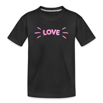 Love Pink Luminous - Kinder Premium Bio T-Shirt - Schwarz - Vorne
