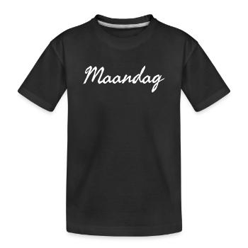 Montag plattdeutscher Wochentag Maandag - Kinder Premium Bio T-Shirt - Schwarz - Vorne