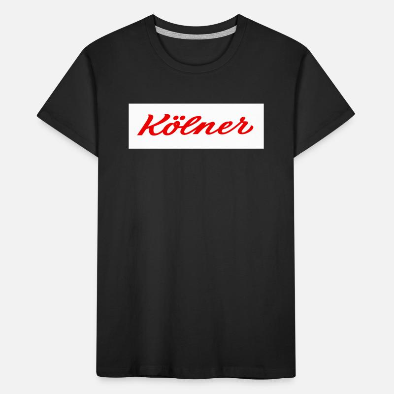Kölner Roter Script-Logo Print Kinder Premium Bio T-Shirt