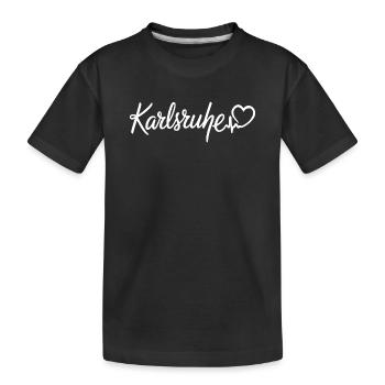 Karlsruhe Herzschlag - Kinder Premium Bio T-Shirt - Schwarz - Vorne