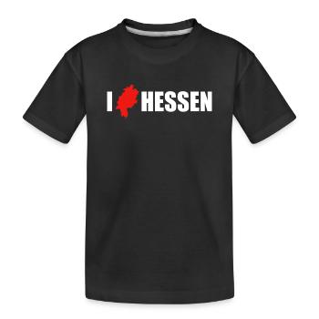 I Love Hessen - Kinder Premium Bio T-Shirt - Schwarz - Vorne
