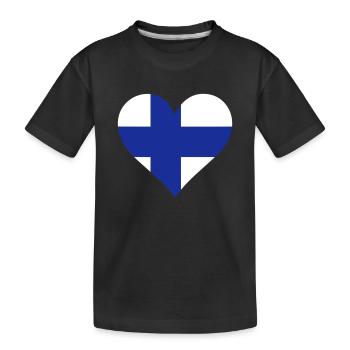 Un coeur pour la Finlande - T-shirt bio Premium Enfant - noir - Devant