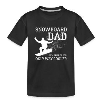 Snowboard Papa, Halfpipe, Sports d’hiver, Vacances au ski - T-shirt bio Premium Enfant - noir - Devant