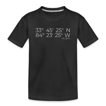 Atlanta Koordinaten - Kinder Premium Bio T-Shirt - Schwarz - Vorne