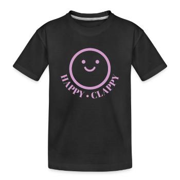 Happy Clappy - Kinder Premium Bio T-Shirt - Schwarz - Vorne