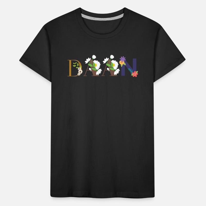 Nom DAAN décoré de fleurs T-shirt bio Premium Enfant
