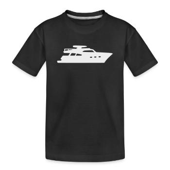 Yacht Silhouette Motorboat - Kids' Premium Organic T-Shirt - black - Front