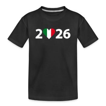 I love Italien 2026, Italien 2026 - Kinder Premium Bio T-Shirt - Schwarz - Vorne