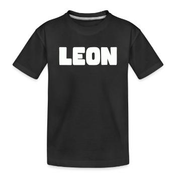 Leon Name - Kids' Premium Organic T-Shirt - black - Front
