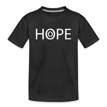 HOPE white - Kids' Premium Organic T-Shirt - black - Front