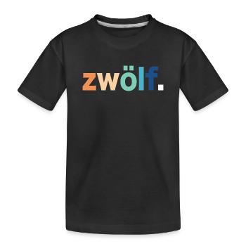 12. Geburtstag Zwölf - Kinder Premium Bio T-Shirt - Schwarz - Vorne