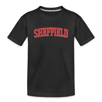Sheffield Retro Varsity Lettering - Kids' Premium Organic T-Shirt - black - Front