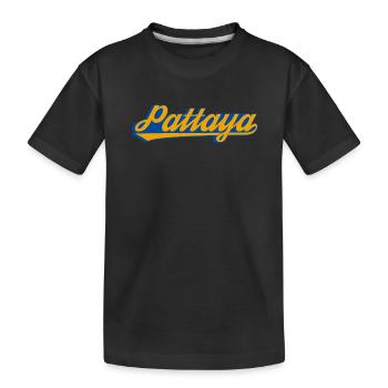 Pattaya Retro Schriftzug - Kinder Premium Bio T-Shirt - Schwarz - Vorne