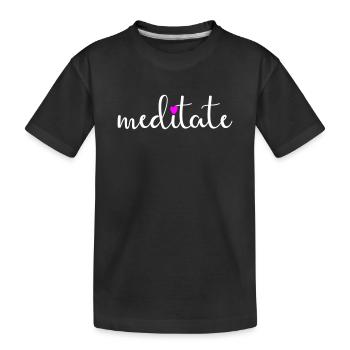 Meditate Yoga Meditation Heart Handwriting Namaste - Kids' Premium Organic T-Shirt - black - Front