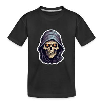 Crâne de mort Halloween - T-shirt bio Premium Enfant - noir - Devant
