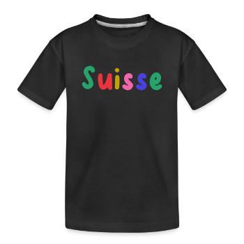 SWITZERLAND. COUNTRY - Kids' Premium Organic T-Shirt - black - Front