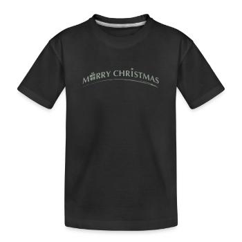 merry Christmas lettering with symbols - Kids' Premium Organic T-Shirt - black - Front