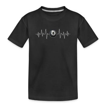 Billard Herzschlag Linie Queue Sport Lustig Pool - Kinder Premium Bio T-Shirt - Schwarz - Vorne