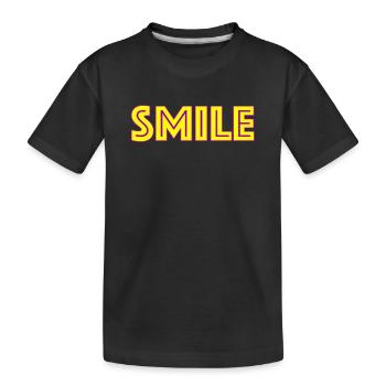 Neon Smile Schriftzug - Kinder Premium Bio T-Shirt - Schwarz - Vorne