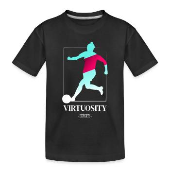 Football féminin virtuose - T-shirt bio Premium Enfant - noir - Devant