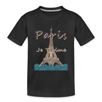 Paris Je Taime Tour Eiffel Paris France - T-shirt bio Premium Enfant - noir - Devant