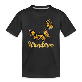 Wanderer - Monarchfalter - Schmetterlinge - Kinder Premium Bio T-Shirt - Schwarz - Vorne