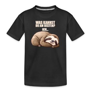 Was kannst du am besten? Ich... schlafen! - Kinder Premium Bio T-Shirt - Schwarz - Vorne