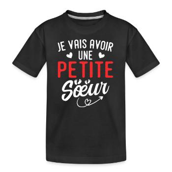 Ich werde eine kleine Schwester haben - Kinder Premium Bio T-Shirt - Schwarz - Vorne