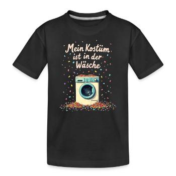 Mein Kostüm ist in der Wäsche Karneval Kein Kostüm - Kinder Premium Bio T-Shirt - Schwarz - Vorne
