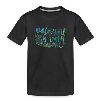 Verschiedene, nicht falsch - Kinder Premium Bio T-Shirt - Schwarz - Vorne