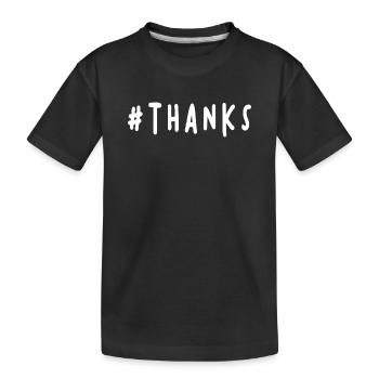 THANK YOU. THANKS. THANK YOU. ANNIVERSARY. BIRTH. - Kids' Premium Organic T-Shirt - black - Front