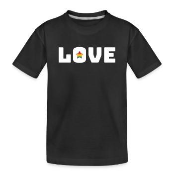 Love Star Arc-en-ciel blanc lgbt csd tshirt - T-shirt bio Premium Enfant - noir - Devant