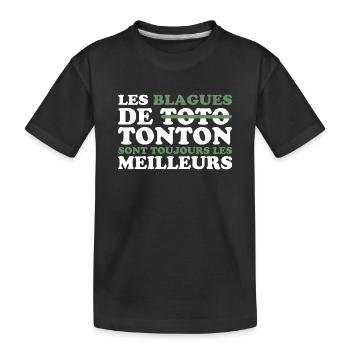 Meilleurs tontons cadeau pour tonton drôle - T-shirt bio Premium Enfant - noir - Devant