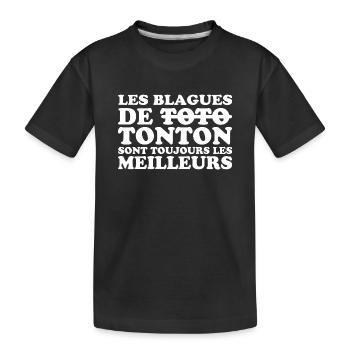 Meilleurs tontons cadeau pour tonton drôle - T-shirt bio Premium Enfant - noir - Devant