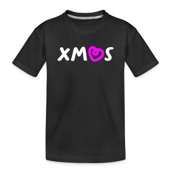 Noël Coeur Noël Noël Avent Père Noël - T-shirt bio Premium Enfant - noir - Devant