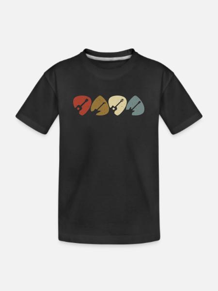 Lecteur de médiator de guitare rétro vintage - T-shirt bio Premium Enfant - noir