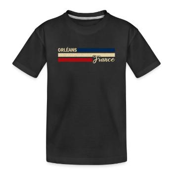 France - Orleans - Frankreich - Flagge - Streifen - Kinder Premium Bio T-Shirt - Schwarz - Vorne