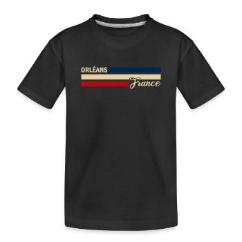 France - Orleans - Frankreich - Flagge - Streifen - Kinder Premium Bio T-Shirt - Schwarz - Vorne