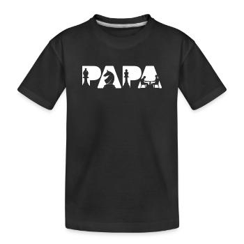 Papa Chess Player Board Game Dad Chess Dad - Kids' Premium Organic T-Shirt - black - Front